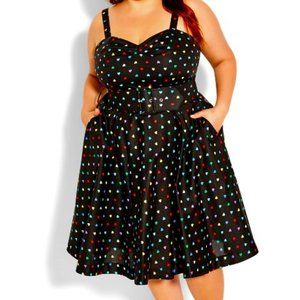 NWOT City Chic Pinup Desire Dress with Belt Size M (18)